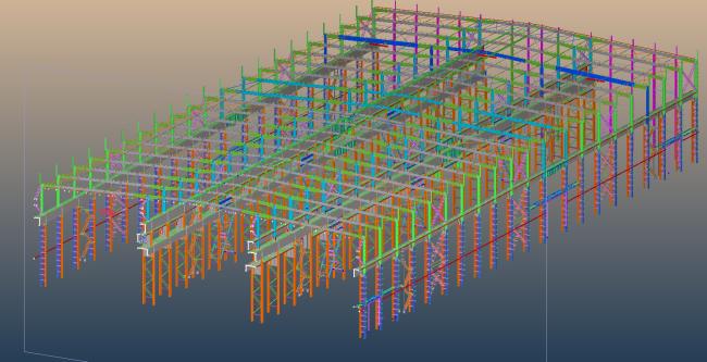 Completed industrial steel building exterior