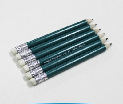 China round golf pencil , wood golf pencil , golf pencil , wood golf pen with eraser for sale