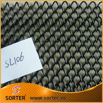 China High quality Hanging Aluminum Woven Wire Mesh Gunmetal Black Room Partition Metal Drapery for sale