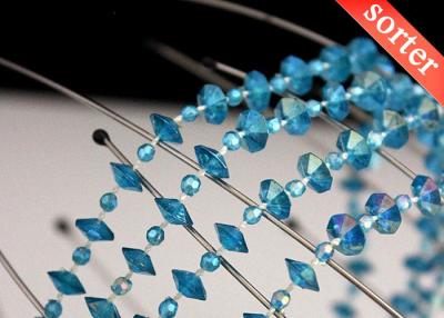 China Blue acrylic bead chain curtain for room decor for sale