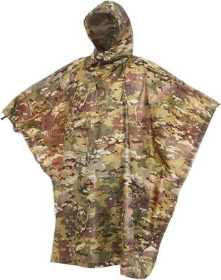 China Camouflage Military Ripstop Ponchos 100% Polyester Outdoor Hiking for sale
