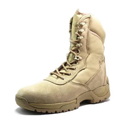 China Cow Suede Khaki Army Boots 1000d Nylon With Ykk Zip Shock Resistant for sale