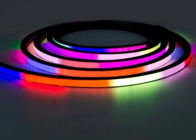 China 12V 24V Flexible RGB LED Neon Light 16x16mm 20x20mm Black Color Addressable for sale