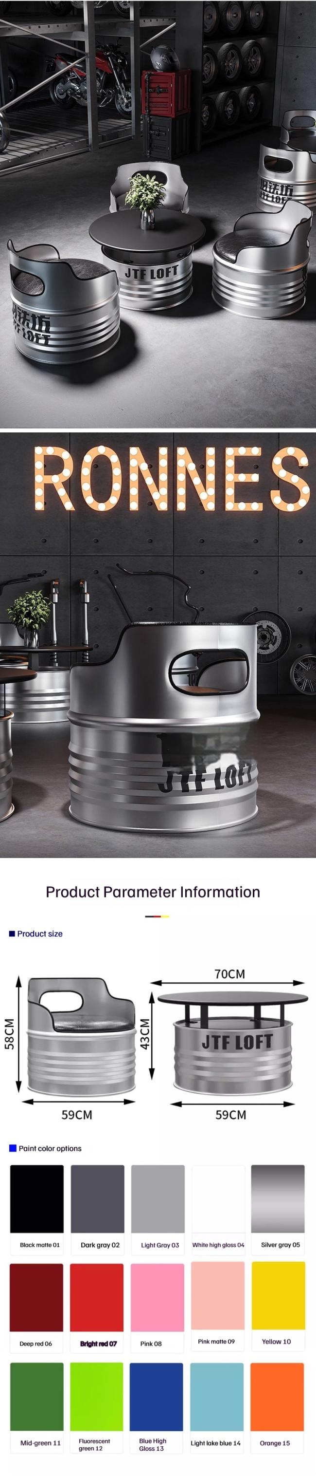 Durable oil drum chair with artificial leather cushion