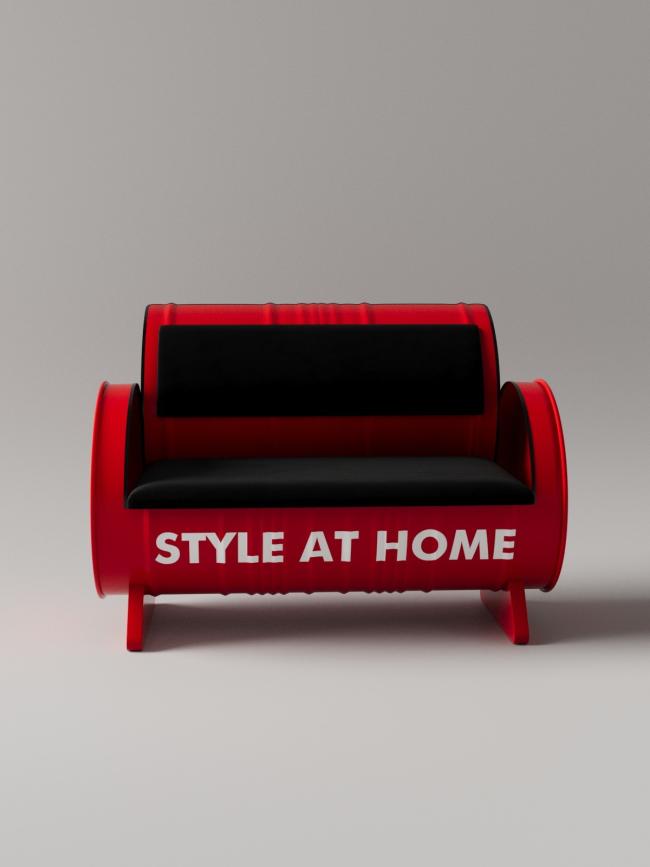 Balcony Rest Area Dual Seat Sofa - front view