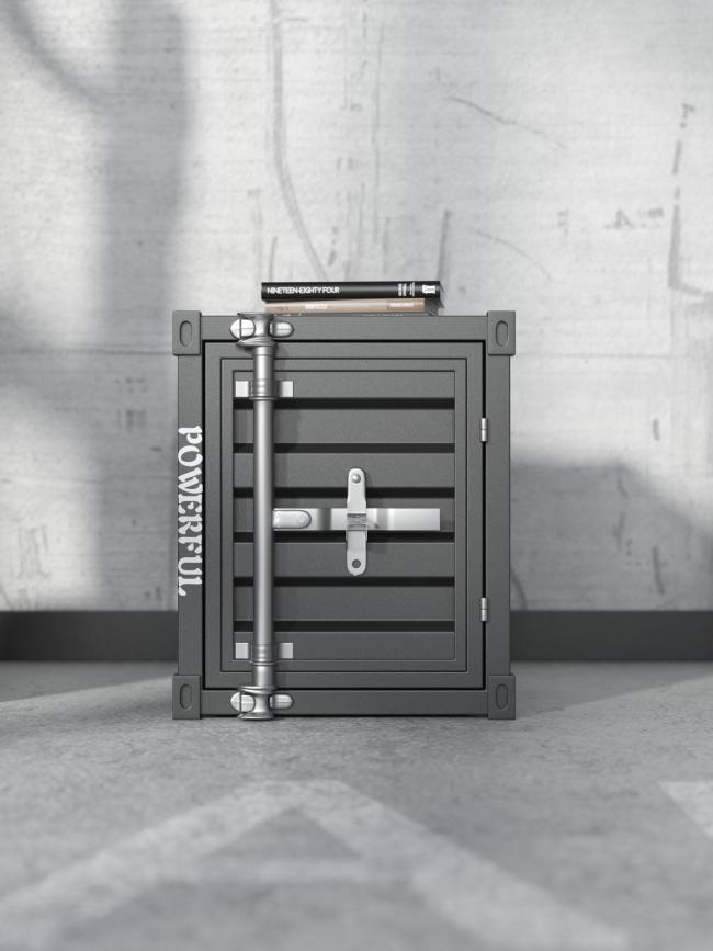 Metal industrial document storage cabinet front view