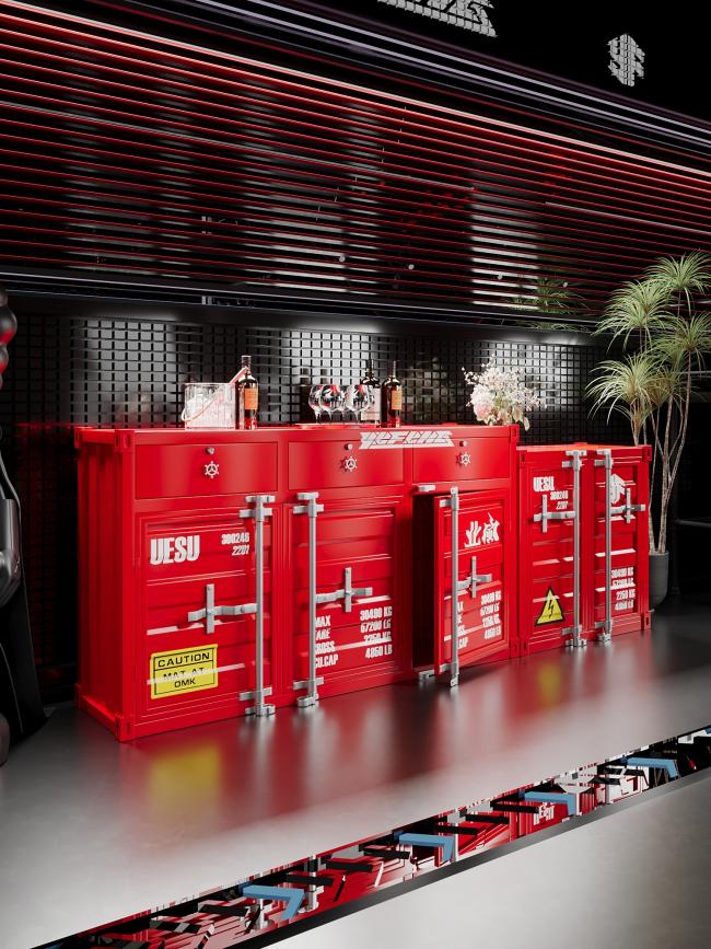 Multi-tier storage cabinet furniture design