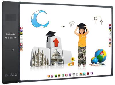 China Dual Touch Integrated Classroom White Board , Wall Mounted Multimedia Music Staff Whiteboard for sale