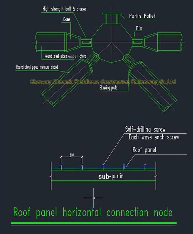 Galvanized Steel Roof Truss With Train Station