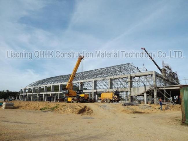 Prefabricated long span steel swimming pool roof