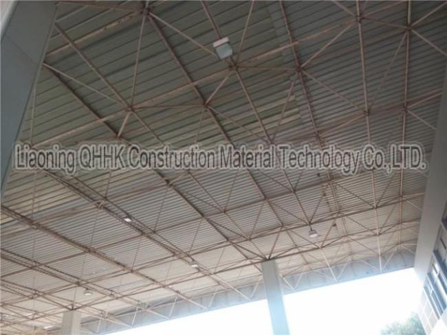 prefabricated space frame steel structure petrol station construction