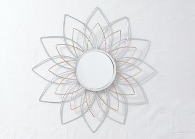 China Gold Silver Decorative Flower Mirror Wall Decor for sale