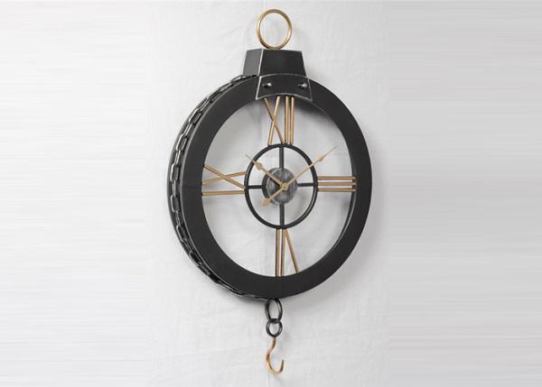 Quality Industrial 3D Ring Hanging Oversized Black Metal Wall Clock for sale
