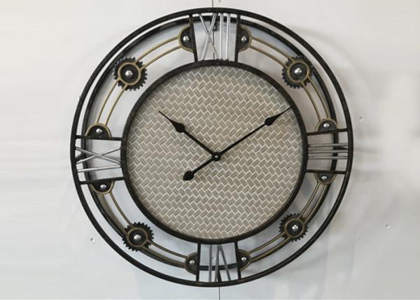 Quality Handmade Black Round Iron Wire Metal Wall Art Clock for sale