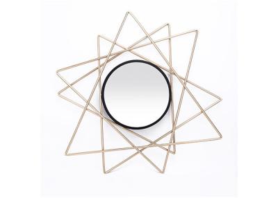 Chine Petit miroir noir moderne d'art de mur en métal de Starburst d'or à vendre