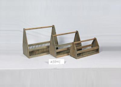 China 3 Sets Utensils Wooden Crate Basket for sale