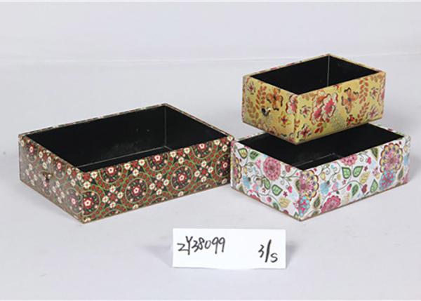 Quality Bathroom 3 Sets PU Leather Printed Wooden Food Tray for sale