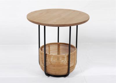 China Painting Bamboo Basket Metal And Wood Display Shelves for sale