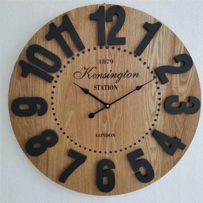 China Relojes de madera decorativos de Motivity del cuarzo labrado del vintage en venta