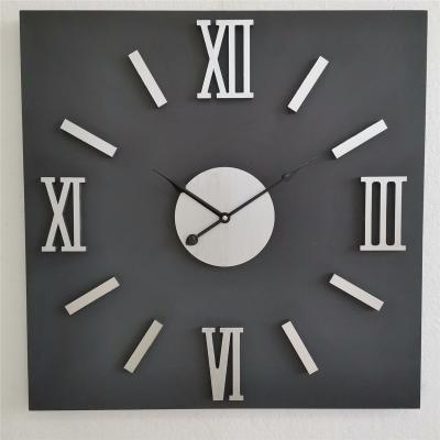 China A0002 Black Square Quartz Movement Decorative Wooden Clocks en venta