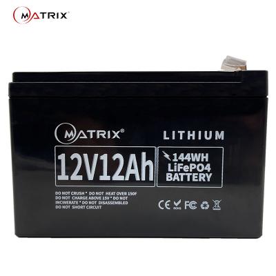 China 12v 12ah Lithium Battery Deep Cycle For Ups / Solar From Matrix for sale