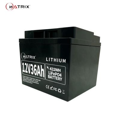 China 12V 36Ah Lifepo4 LFP Battery For 208VAC / 240VAC UPS Emergency Power Lighting for sale