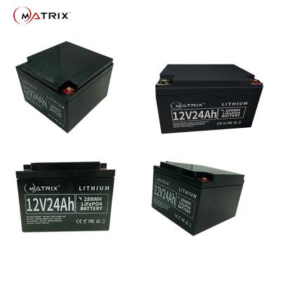 China 12V24Ah Deep Cycle Lithium Battery For Servers Backup Power UPS ATM CCTV for sale