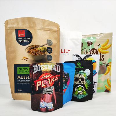 China Colored Plastic 3.5g Resealable Mylar ziplockk Bags Custom Printed Dry Food Packaging Bags for sale