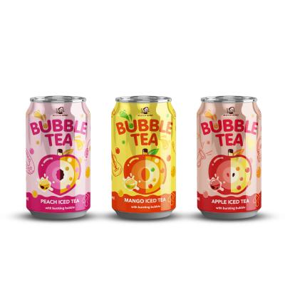 China Delight in the Sweetness of Taiwan Apple Bubble Milk Tea Canned Drink with Bursting Boba - A Fun and Flavorful Beverage for sale