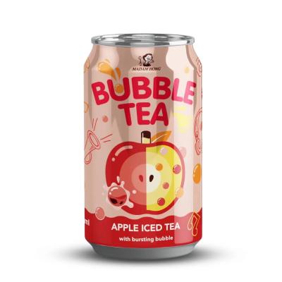 China Enjoy the Apple-licious Twist of Taiwan Apple Bubble Milk Tea Canned Drink with Bursting Boba - bubble tea products for sale