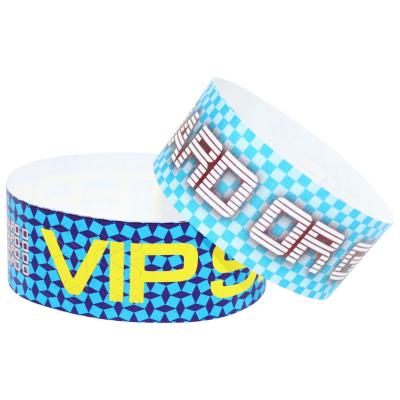 China Lightweight Custom Printed Tyvek Wristbands With Logo White Red Blue Full Color for sale