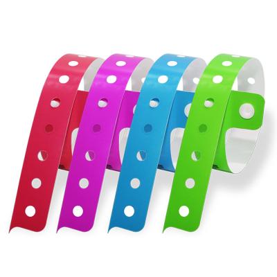 China Personalised Self Adhesive Wristbands Event Vinyl PVC Bracelets for sale