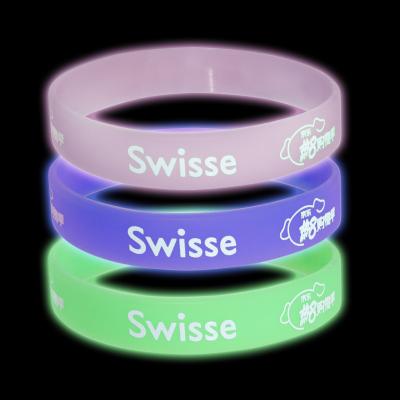 China Custom Debossed Silicone Wristbands , Waterproof Printed Silicone Bracelets for sale