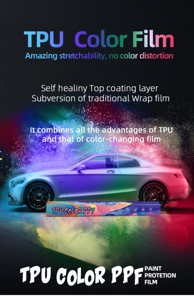 Color TPU PPF film sample showing vibrant color options