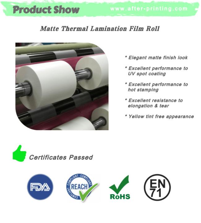 Matte finish laminating film applications