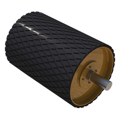 China Anti Slippery Rubber Lagging Conveyor Drive Pulley for sale