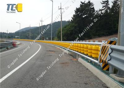 China Safety Highway Road Roller Barrier Rolling Guardrail Yellow Anti Corrosion for sale