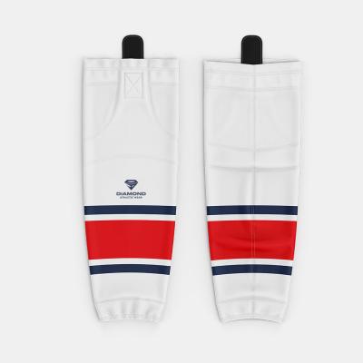 Chine Chaussettes multicolores d'hockey sur glace de tissu de polyester, chaussettes chaudes unisexes pour des patins d'hockey à vendre