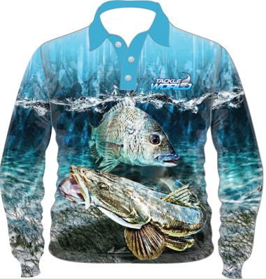 China Printed Waterproof Fishing Jersey Design , Durable Fishing Tournament Shirts Custom for sale