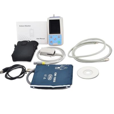 China PM50 TFT Portable 24 hours USB Ambulatory Automatic Blood Pressure Oxygen NIBP PR SPO2 Patient Monitor digital BP Test for sale