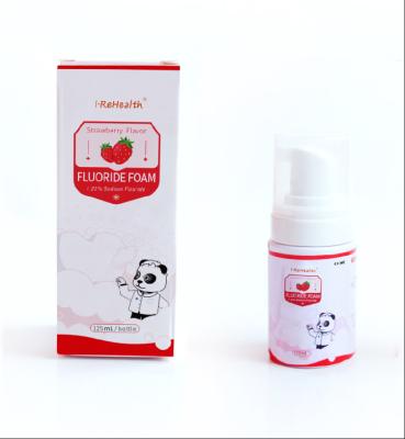China Strawberry Flavor Dental Fluoride Foam 30ml 125ml Sodium Fluoride Acid Resistant for sale