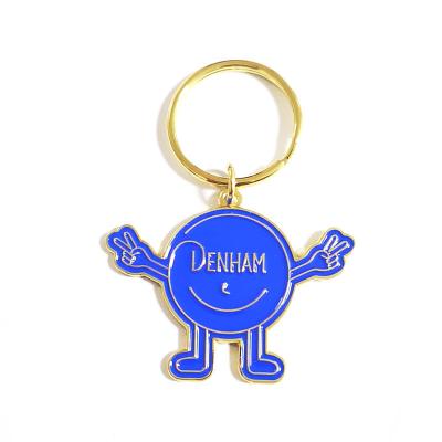 Gold Color Stamped Iron Souvenir Key chains With Debossed Logo Backside
