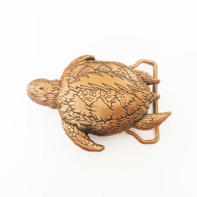 Antique Copper Zinc Alloy Die Cast Belt Buckle With 3D Tortoise Design