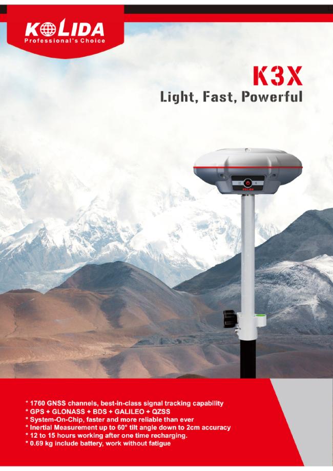 Kolida K3 Base And Rover Dual-Frequency Receiver Gps Land Measuring Instrument RTK