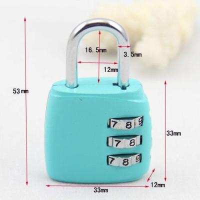 China 3 Resetable bag coded lock luggage lock for sale