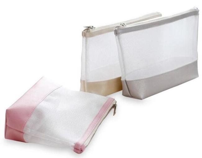 Beach Makeup Cosmetic Bag Vinyl Transparent Clear PVC Zipper Tote Design