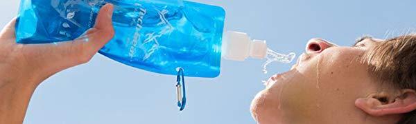 Best Collapsible Water Bottle BPA Free (10-Pack), 16.9oz Hydration-On-The-Go!