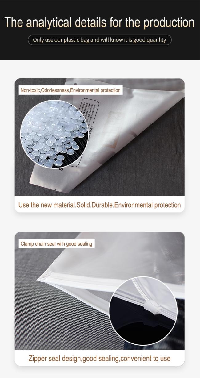 PVC Slider Frosted Zipper Bag ,Plastic Packing Bag With Zipper, Resealable Poly Bags