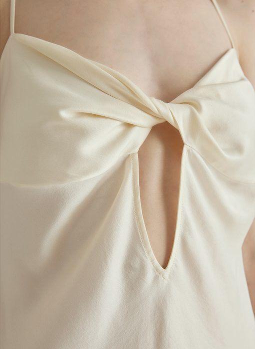 Custom Hollow-Carved Designwomen Clothing V-Neck Slip Cross Low Back Mini Silk Dresses