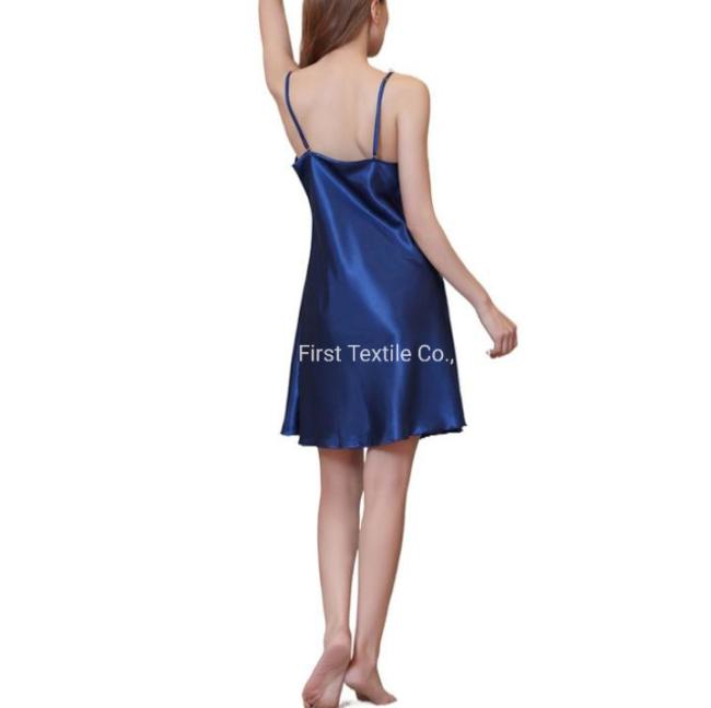 Oeko Tex 100 Certificate Low Mcq Customs Pattern 100%Silk Satin Ladies Dress for Home and Leisure